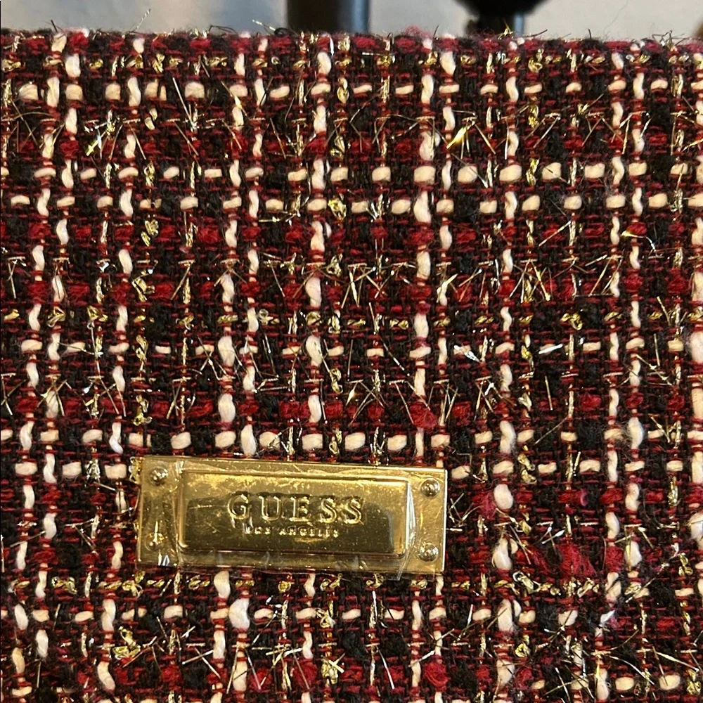 GUESS Burgundy Tweed Clutch